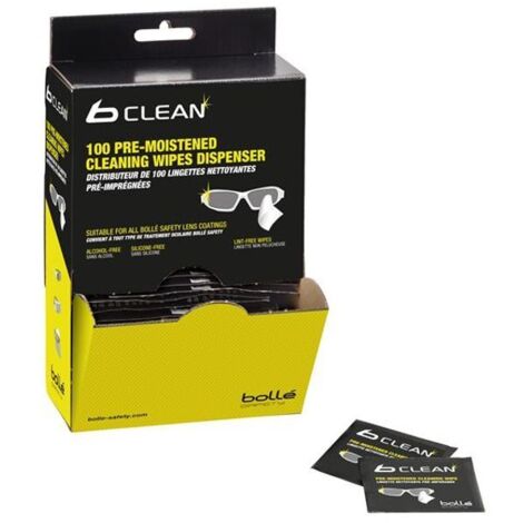 Bolle Safety PACW100 B100 b Clean Cleaning Tissues Dispenser (Pack 100) BOLPACW100