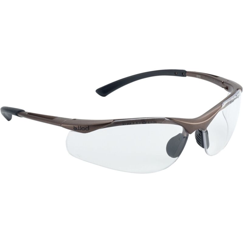 Image of Bollé Schutzbrille Contour, Bügel braun, Scheibe pc, klar, kratzfest,beschlagfrei