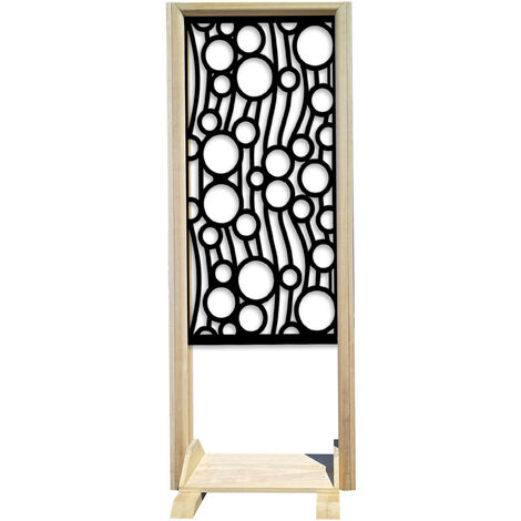 BOLLE - Separè - Paravento modulabile - 70x190cm - in Legno e PVC  Nero