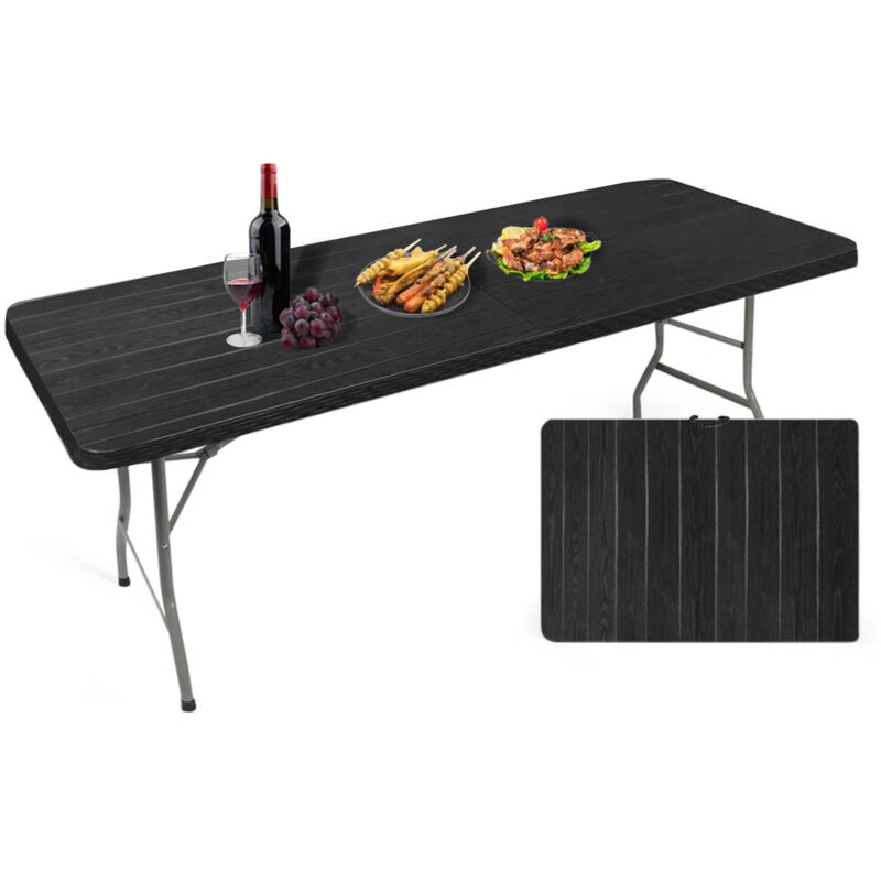 Table Pliante Rectangulaire en Aspect Rotin - Table de Jardin 8