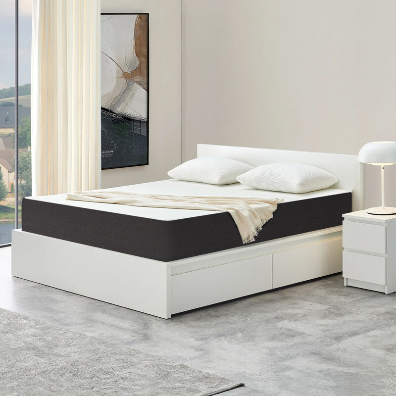BOLLI Luxe Matelas 140x190 - Épaisseur 16cm - Matelas Mousse - Confort Mi-Ferme - Gris - Développé & Produit en Europe