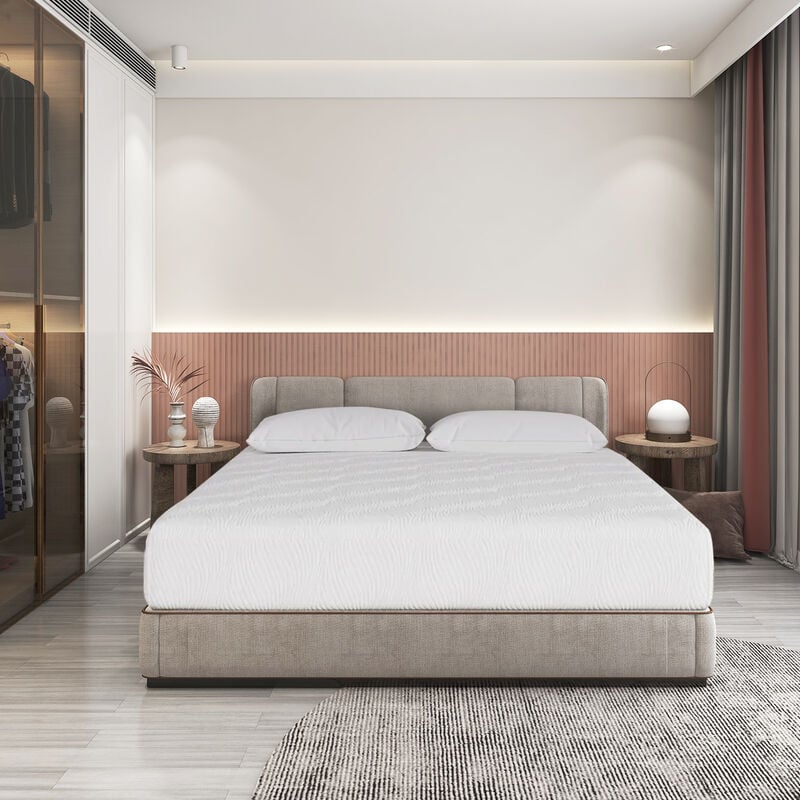 Bolli - Luxe Matelas 160x200 - Épaisseur 25cm - Matelas Mousse - Confort Mi-Ferme - Blanc - Développé & Produit en Europe