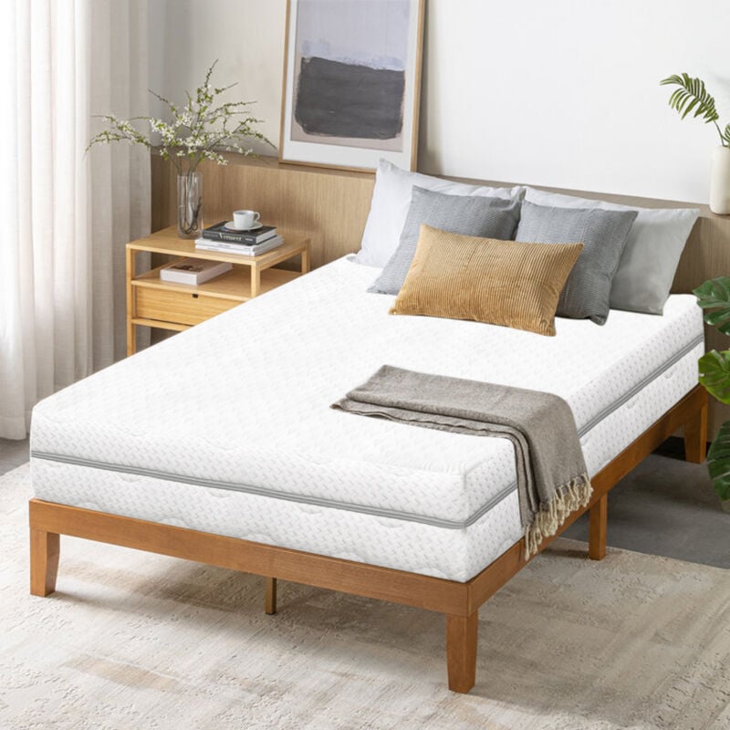 Bolli - Luxe Matelas 140x190 - Épaisseur 12cm - Matelas Mousse - Confort Mi-Ferme - Blanc - Développé & Produit en Europe