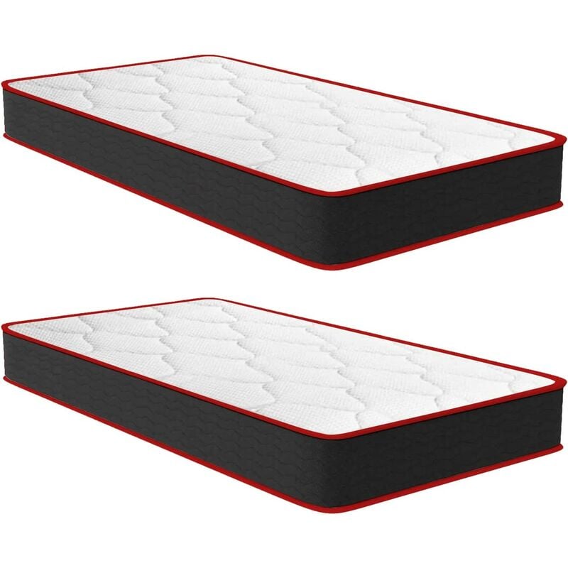 Bolli - Matelas Lot 2 90x190 - Épaisseur 16cm - Luxe Matelas de Lit d'Adulte et d'enfant - Mousse à Mémoire - 7 Zones de Confort Mousse Mémoire