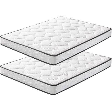 BOLLI  Matelas Lot 2 140x190cm  Matelas Memoire de Forme  Luxe Matelas de Lit d'Adulte et d'enfant  Épaisseur 15cm