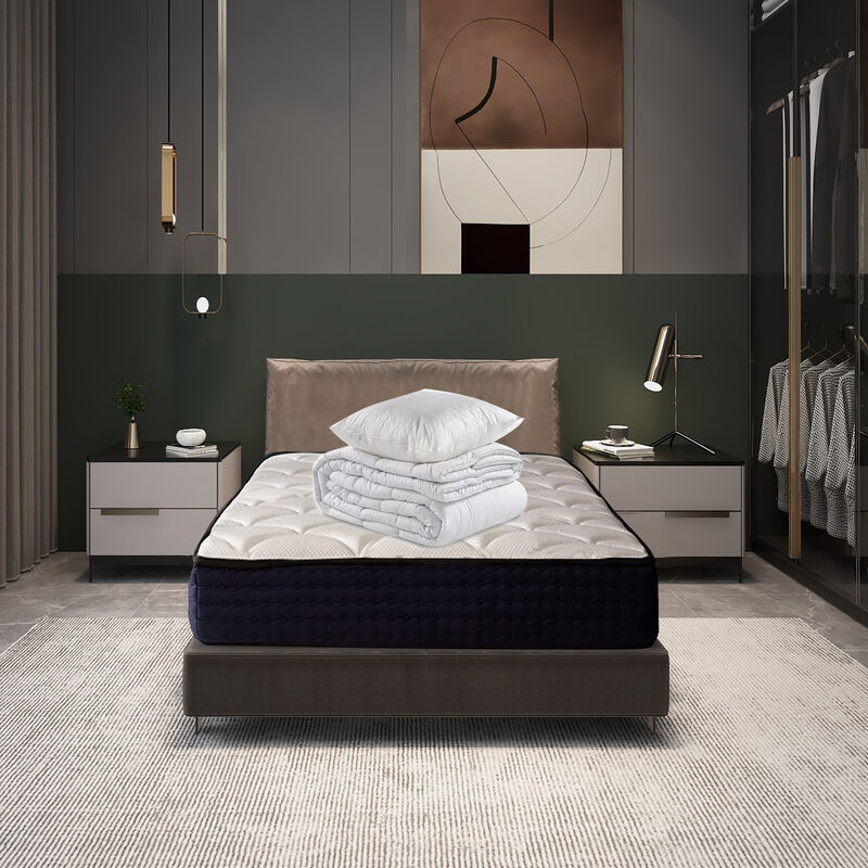 Luxe Pack Matelas 90x190 + 1 Couette 140x200 + 1 Oreiller 60x60 (tous dans un colis)