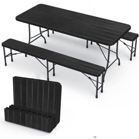 Bolli – Table pliante 8 personnes – Dimensions 181x75.5x73 cm – Surface imperméable et résistante – Pieds en acier antidérapants – Pour camping et pique-nique