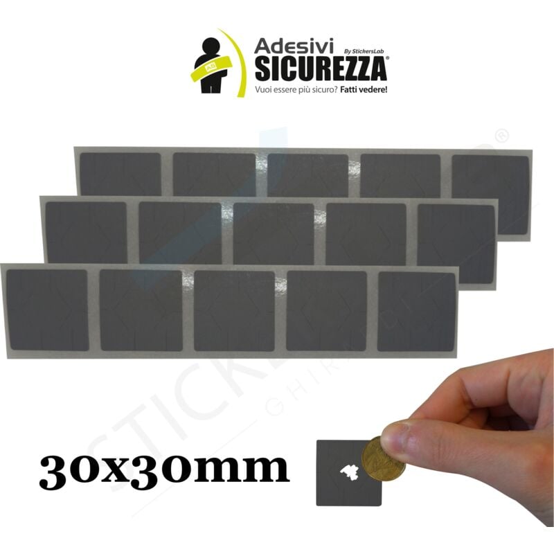 Image of Stickerslab - Bollini Scratch off modello gratta e vinci adesivi forma quadrata Modello - Quadrato Silver - 30x30mm, Numero Pezzi - 100 pcs.