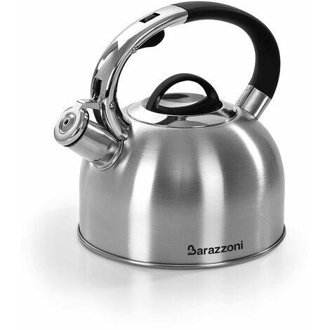 Bollitore 2,5lt, Acciaio inox 18/10 satinato, Adatto a tutti i piani cottura induzione compresa, Con fischio e beccuccio dosatore.