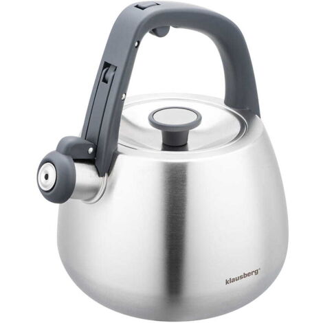 Bollitore a gas in acciaio 2,5L induzione argento satinato KLAUSBERG KB-7773
