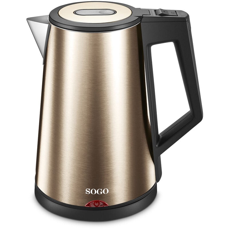 Sogo - Bollitore a tre strati acciaio inox / 1830W / 1.7L / autospegnimento oro