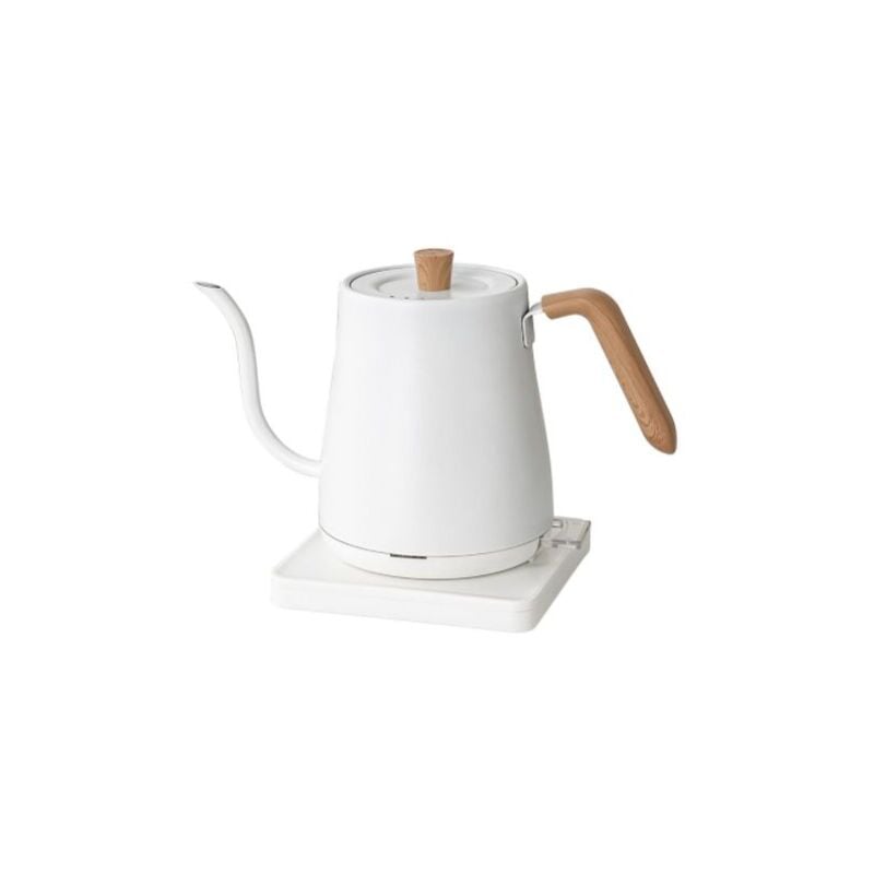 Image of Bollitore, bollitore per caffè e tè 800 ml 1200 w in acciaio inossidabile con venature del legno bianco