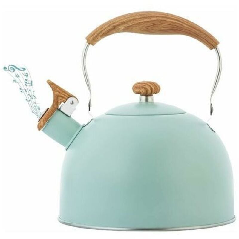 Image of Bollitore con fischietto da 2,5 l con manico ergonomico, bollitore in acciaio inossidabile, bollitore a induzione, bollitore con fischietto per tutti