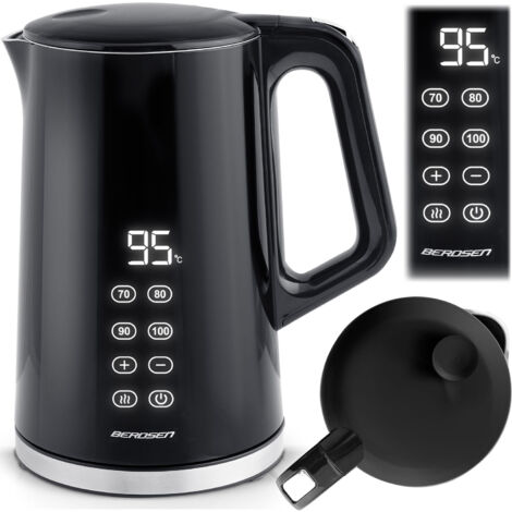Bollitore elettrico Berdsen BD-71 da 1,7 l nero e argento