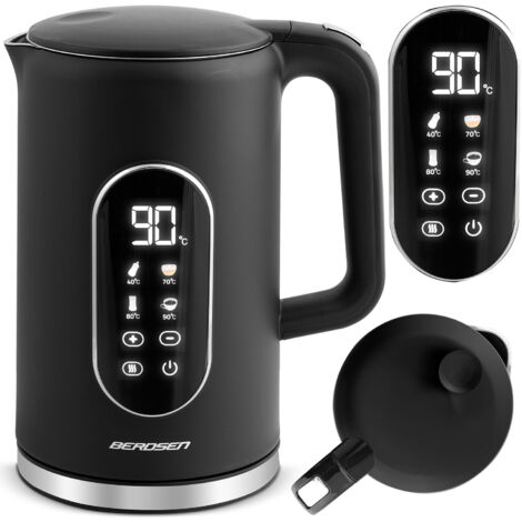 Bollitore elettrico Berdsen BD-712 da 1,7 l, nero e argento