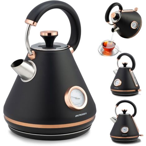 Bollitore elettrico con termometro 1,7 L Berdsen BD-701 nero