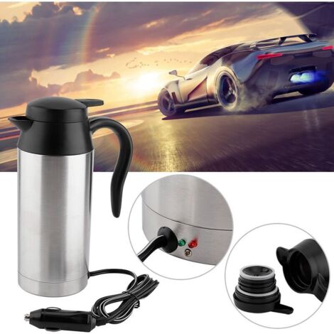 Bollitore elettrico da auto in acciaio inox da 750 ml per riscaldare caffè, tè e acqua, tazza termica da 12 V