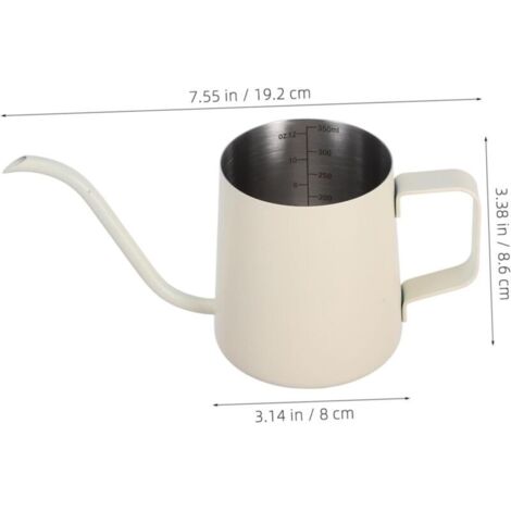 Bollitore in acciaio inox con beccuccio sottile per la preparazione manuale del caffè, ergonomico e leggero, adatto per il campeggio e l'uso domestico.
