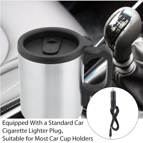 Bollitori elettrici, tazza da viaggio in acciaio inossidabile da 12 V e 450 ml, riscaldatore elettrico per auto, tazza per caffè e latte, borsa dell'acqua calda, regalo di San Valentino