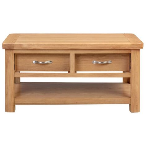 Bologna Coffee Table with 2 Drawers - L60 x W100 x H50 cm - Oak