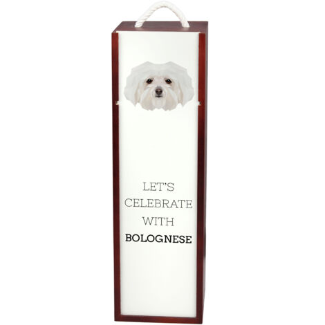 Bolognaise - une boîte à vin géométrique avec photo et inscription par Art-Dog