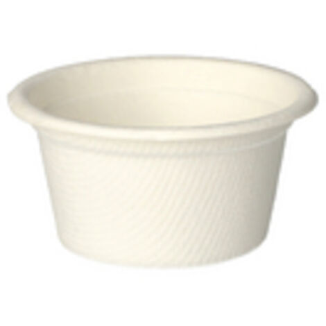 Bols à vinaigrette en canne à sucre, « pure », 60 ml, diamètre 6 cm, 3 cm, blanc 50 pièces.
