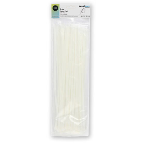 Bolsa 100 bridas blancas 4,8x370 mm nylon 66 resistentes