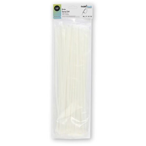 Bolsa 100 bridas util blancas 4,8x430mm. 100% nylon 66 resistentes y duraderas