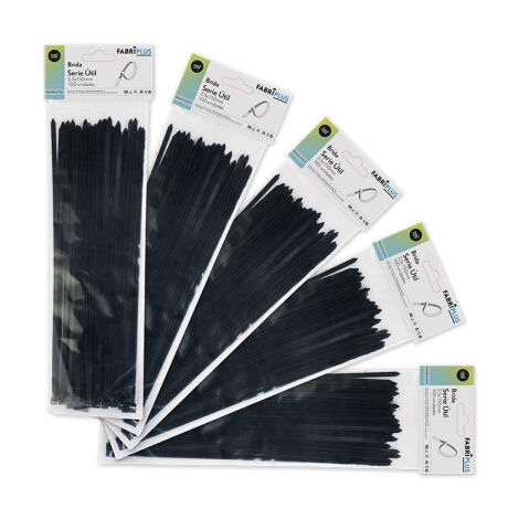 Bolsa 100 bridas util negras 2,5x150mm 100% nylon 66 resistentes y duraderas