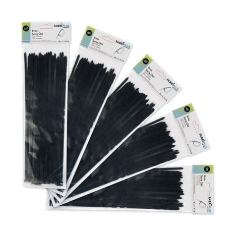 Bolsa 100 bridas util negras 3,6x150mm. 100% nylon 66 resistentes y duraderas