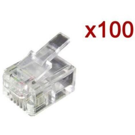 BOLSA 100 CONECTORES RJ11 EQUIP 121111 - 4P4C - SIN BLINDAR