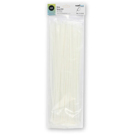 Bolsa 50 bridas blancas 7,6x450 mm nylon 66 resistentes