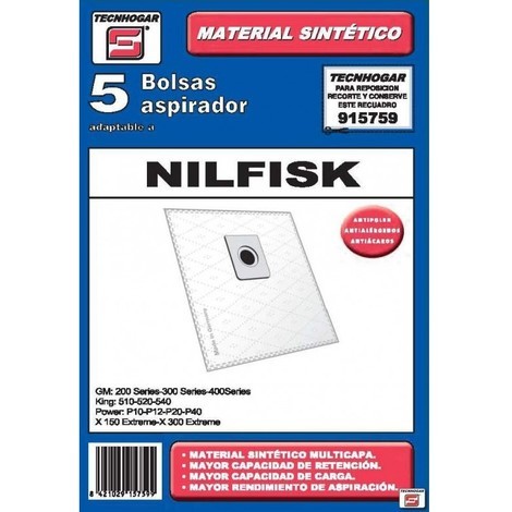 main image of "Bolsa aspirador papel nilfisk thogar 5 pz 915759"