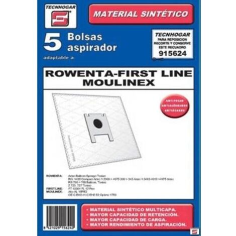 Bolsa aspirador papel rowenta-molinex thogar 5 pz 915624