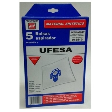 TECNHOGAR Bolsa Aspirador Sintetico Ufesa Thogar 5 Pz 915510