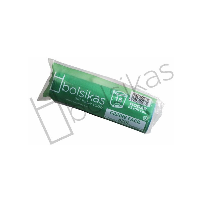 

Bolsa Basura Azul 55X55 Cierra Facil 15 Und