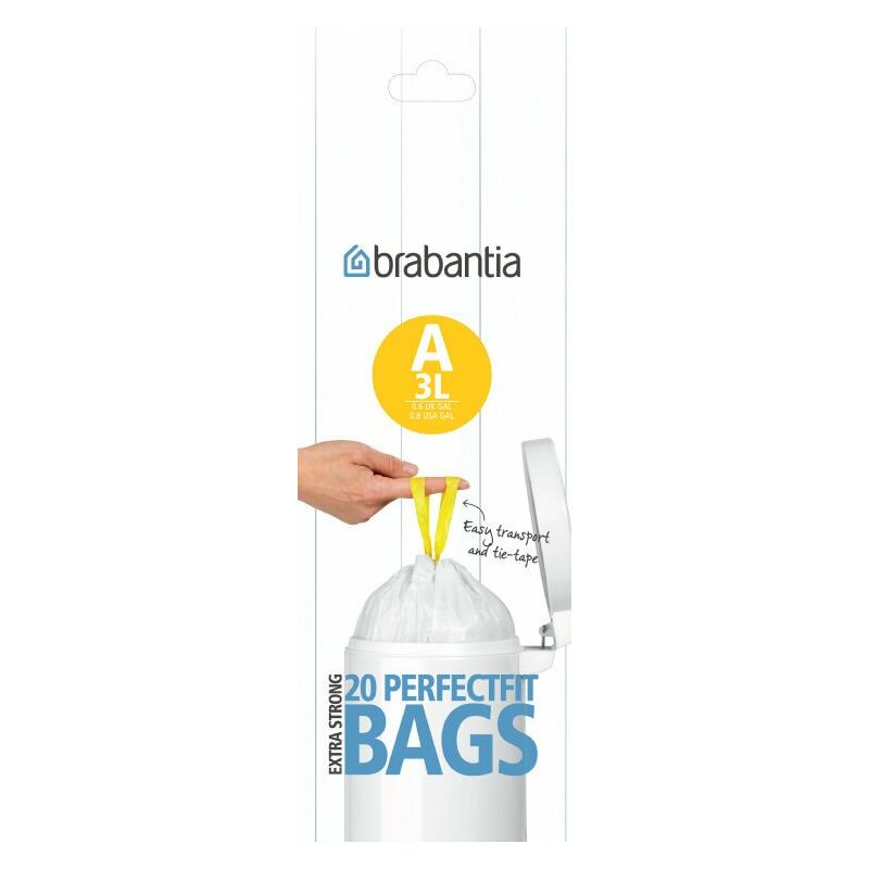

Brabantia - BOLSA BASURA BLANCA A 3L CIERRE FACIL 20 UNIDADES