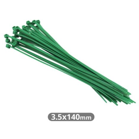 Bolsa de 25 unidades de bridas color verde - 140 x 3,5mm