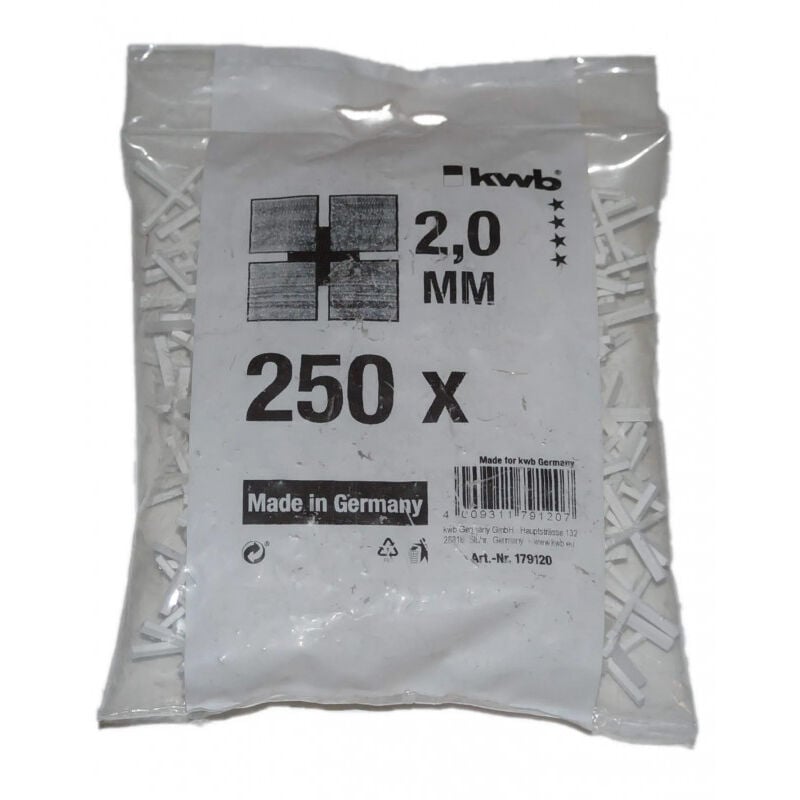

Bolsa de 250 espaciadores de azulejos de 2 mm