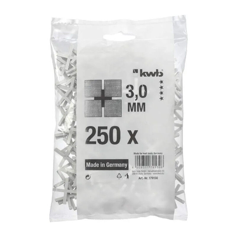 

Bolsa de 250 espaciadores de azulejos de 3 mm