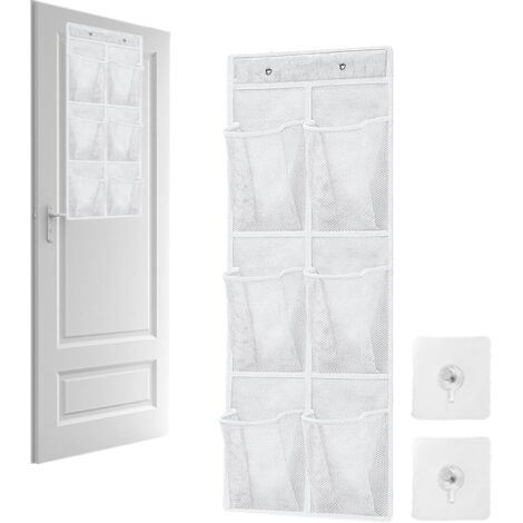 Bolsa de almacenaje para pared  6 compartimentos  Cesta de almacenaje para puerta, bolsa de almacenaje para armario colgante, organizador de pared (blanco)