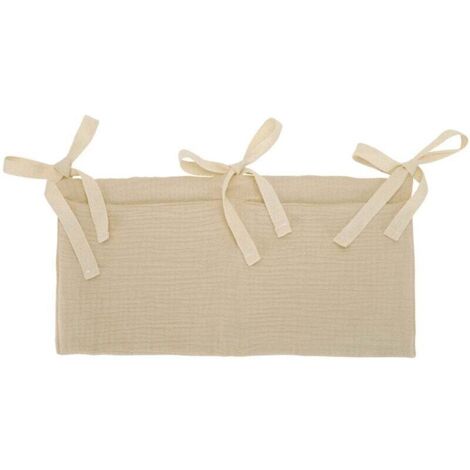 Bolsa de almacenamiento colgante KZQ, organizador 2 en 1 para habitación infantil, organizador de bolsillo para cuna, bolsa de almacenamiento colgante sólida para juguetes junto a la cama.