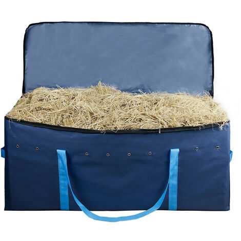 Bolsa de almacenamiento de heno de gran capacidad con asas portátiles con cremallera Bolsa de alimentación de caballos impermeable portátil Bolsa de heno para ganado para caballos Cabra 41 x 18 pulgad