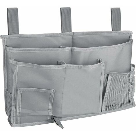 Bolsa de Almacenamiento Junto a la Cama 8 Bolsillos Bolsa de Noche de Gran Capacidad Bolsa Organizadora para Cochecito Bolsa de Almacenamiento Colgante para Libros Teléfonos Tabletas Gafas Control Rem