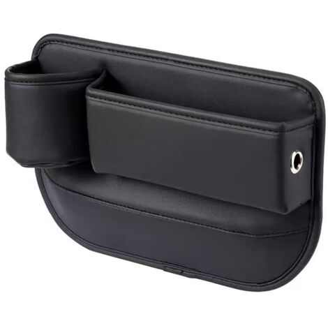 Bolsa de almacenamiento lateral para asiento de coche (conductor), con portavasos, color negro
