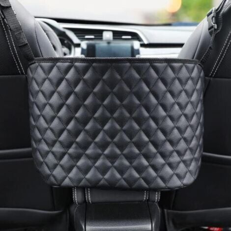 Bolsa de almacenamiento para asiento de coche, soporte para bolso de mano para coche, bolsa organizadora de cuero de gran capacidad para el respaldo del asiento.