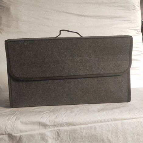 Bolsa de almacenamiento para maletero de coche, antideslizante, plegable, organizador para herramientas, averías y emergencias, color gris oscuro, compatible con todos los vehículos (45 x 25 x 17 cm)