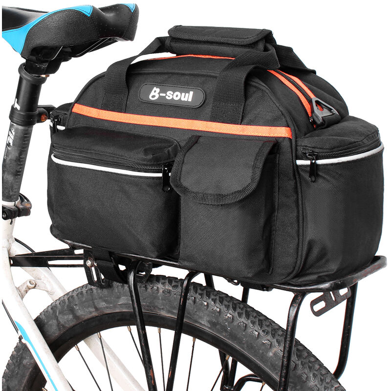 

B-soul - Bolsa de asiento trasero de bicicleta de 15L, canasta de maletero, bolsa de alforjas, estuche de almacenamiento de equipaje de ciclismo,