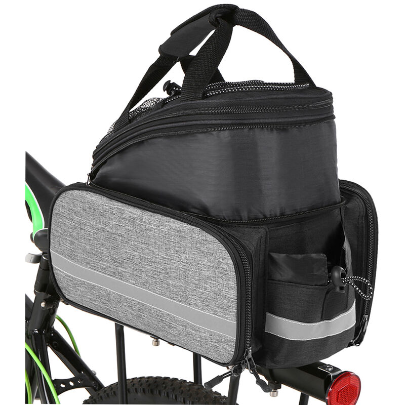 

Bolsa de asiento trasero de bicicleta multifuncion extensible impermeable MTB bicicleta alforja bolsa de bicicleta con cubierta de lluvia,Gris