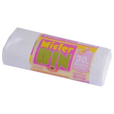 Bolsa de basura para baño blanca 45X 50 piezas.30 Mr.Bin